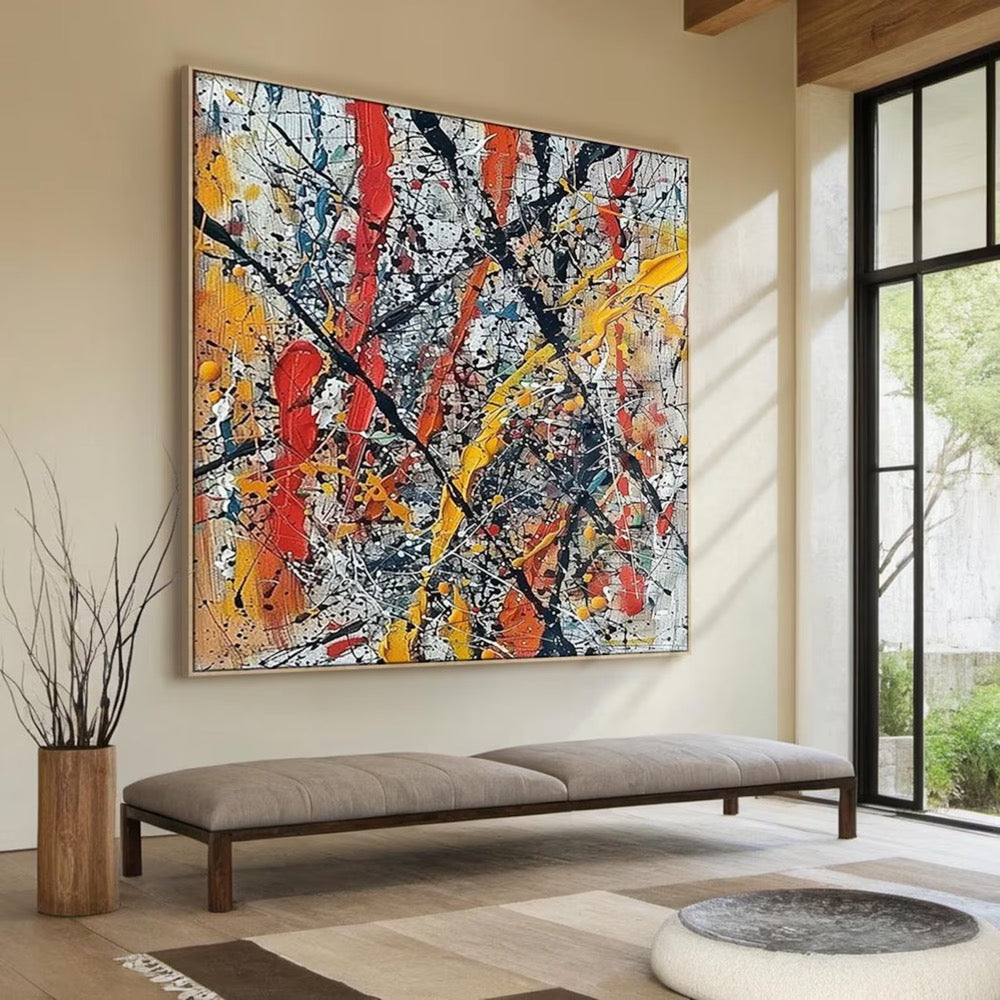 Colorful abstract oil painting decorative painting | Colorful abstract art | Colorful texture wall painting