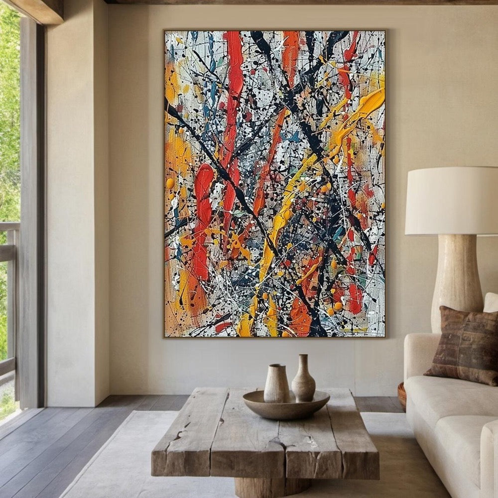 Colorful abstract oil painting decorative painting | Colorful abstract art | Colorful texture wall painting