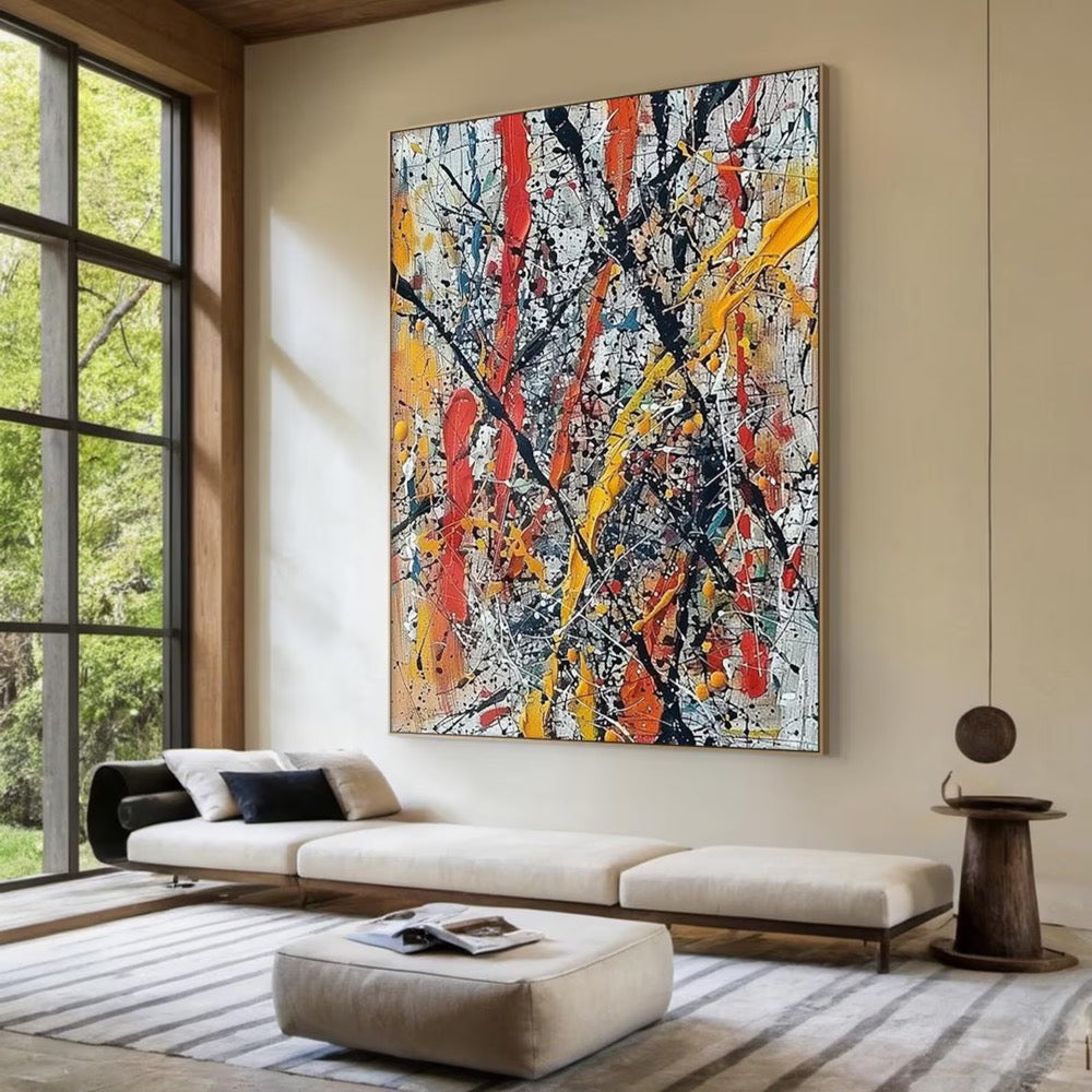 Colorful abstract oil painting decorative painting | Colorful abstract art | Colorful texture wall painting