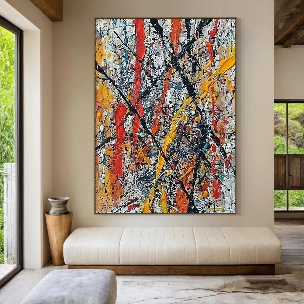 Colorful abstract oil painting decorative painting | Colorful abstract art | Colorful texture wall painting