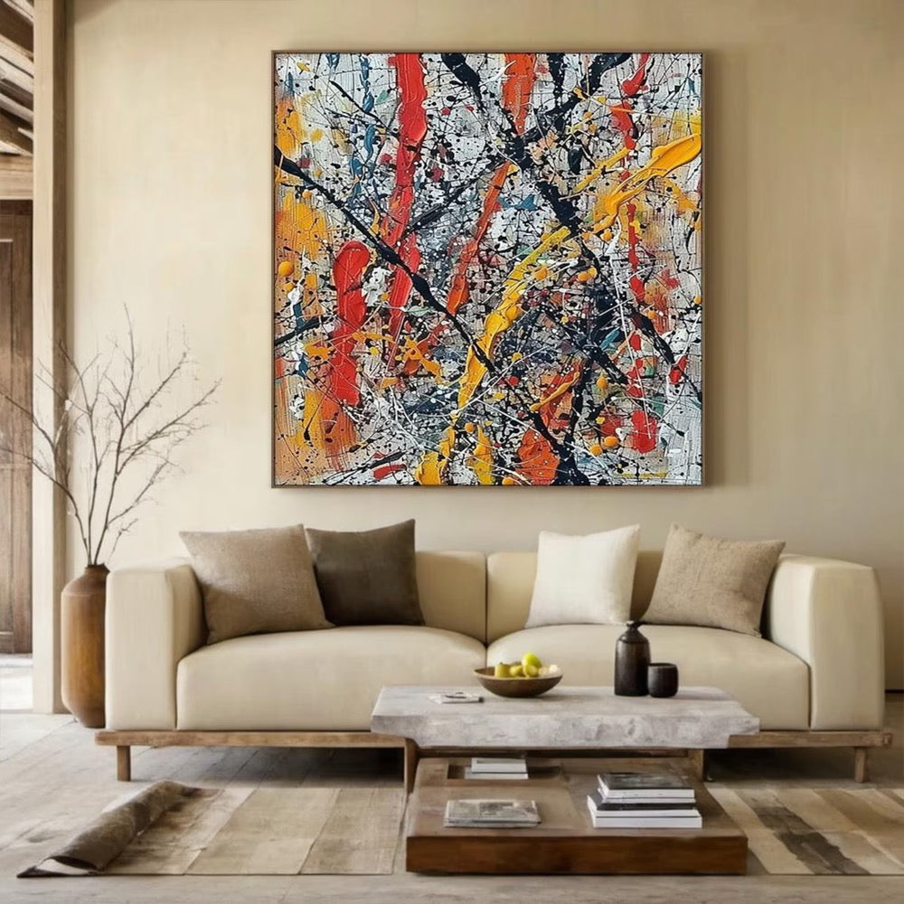 Colorful abstract oil painting decorative painting | Colorful abstract art | Colorful texture wall painting